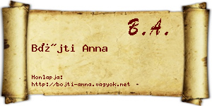 Bőjti Anna névjegykártya