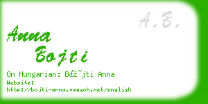 anna bojti business card